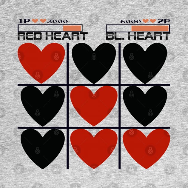 Tic Tac Toe Red Heart vs. Black Heart by pabrun
